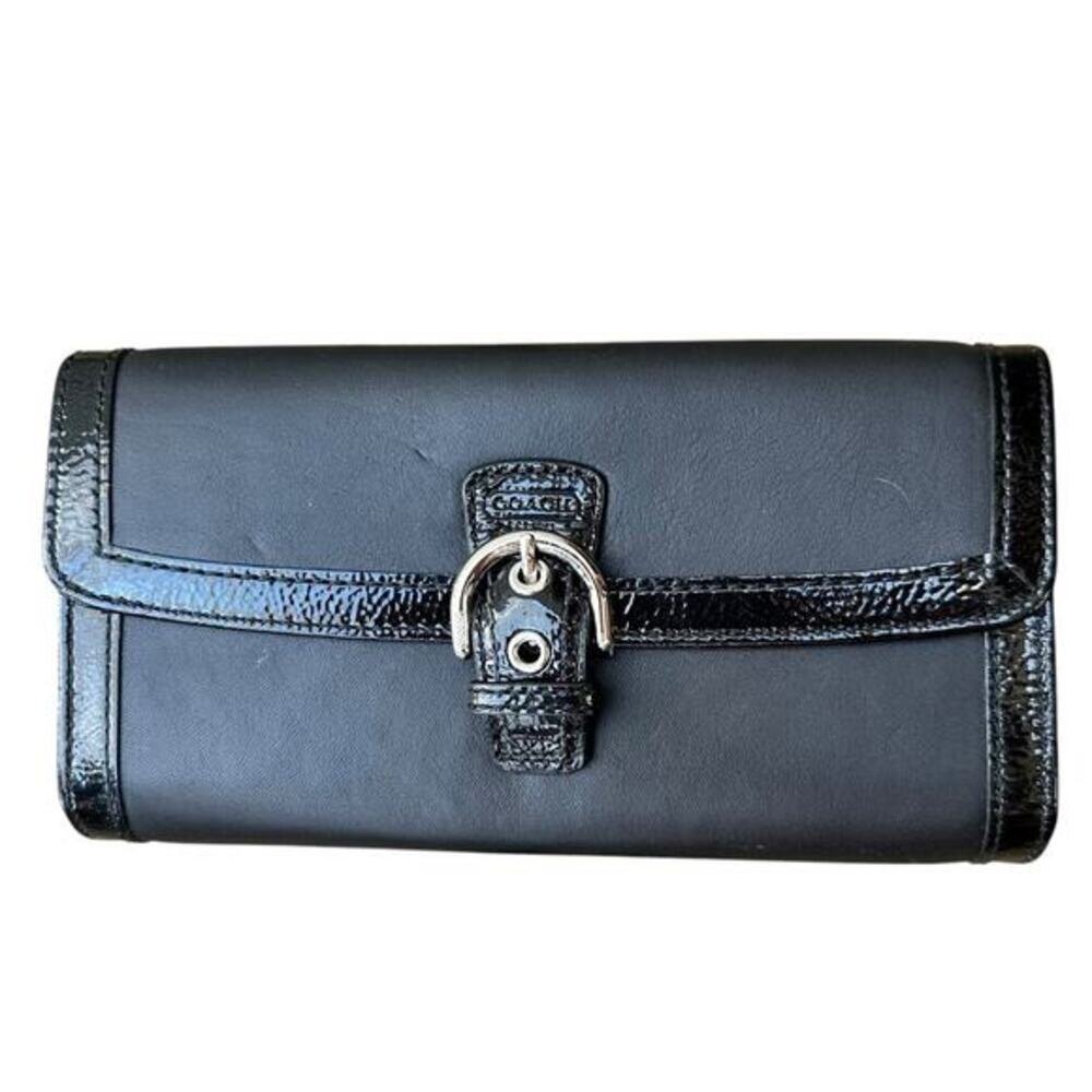 COACH x Womens black large‎ wallet button NWOT